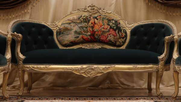 Handmade Victorian Green Sofa 6