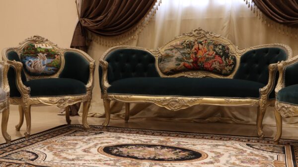 Handmade Victorian Green Sofa - Image 2