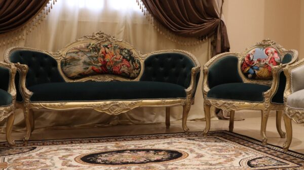 Handmade Victorian Green Sofa - Image 3