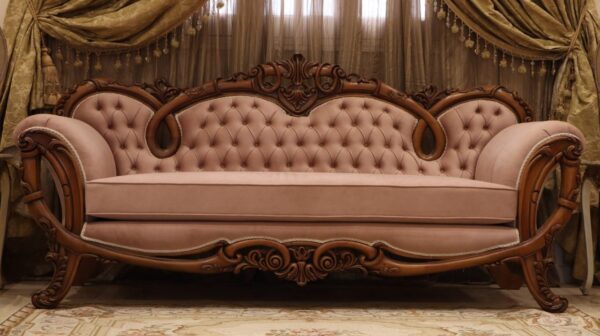 Handmade 3Pcs- Hazel Blue Peach Sofa Set - Image 2