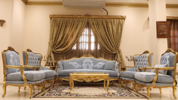 Handmade Classic Sky Blue Sofa - Image 2