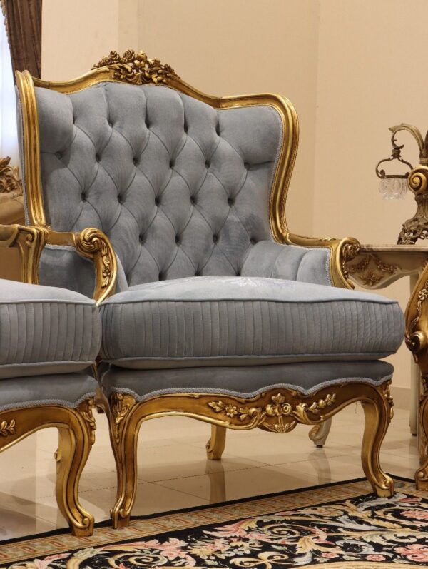 Handmade Classic Sky Blue Chair - Image 2