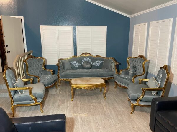 Handmade Classic Sky Blue Chair 14
