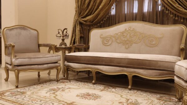 Handmade 5Pcs- Honey Gold Sofa Set - Image 5