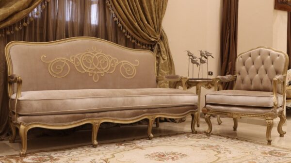 Handmade 5Pcs- Honey Gold Sofa Set - Image 4