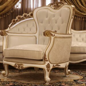 Handmade Lion White Chair