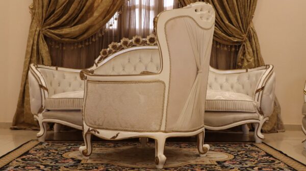 Handmade Lion White Chair - Image 3