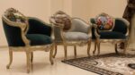 Handmade 3Pcs- Victorian Green Sofa Set 37