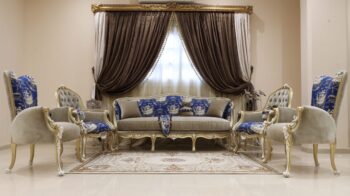 Handmade 5Pcs- Napoleon Blue Sofa Set