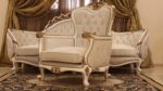 Handmade 3Pcs- Lion White Sofa Set 63