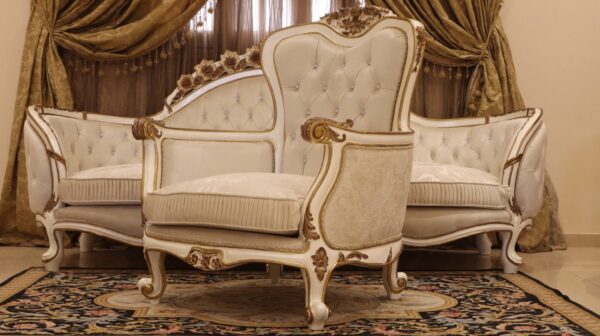 Handmade 3Pcs- Lion White Sofa Set - Image 11