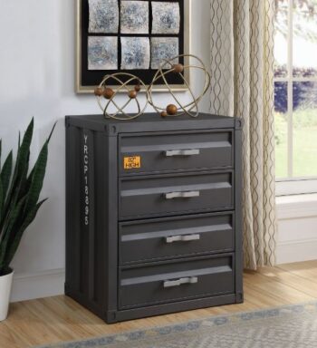Gunmetal Cargo Chest W/4 Drawers 37956 by ACME