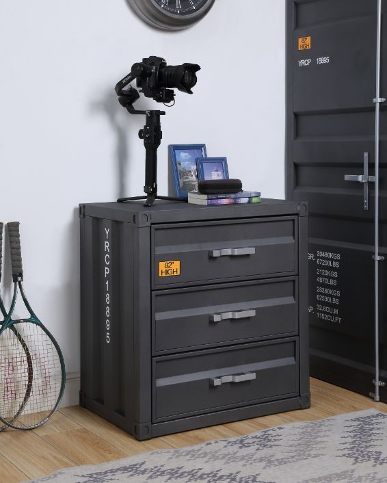 Gunmetal Cargo Chest W/3 Drawers 37957 by ACME