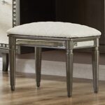 Dark Silver Gray Vanity Stool HD-6040 By Homey Design 7