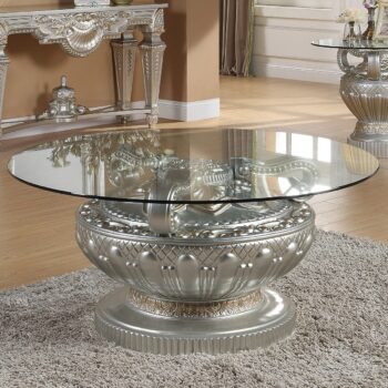 Luxury Silver Finish Coffee Table HD-8908S By Homey Design
