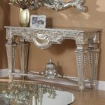 Luxury Silver Finish Console Table HD-8908S By Homey Design Accent Console Tables Mobilia Cleopatra 7 Luxury Silver Finish Console Table HD-8908S By Homey Design 7
