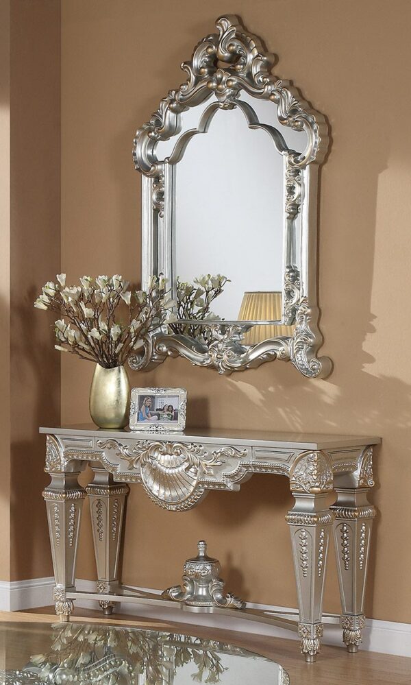 Luxury Silver Finish Console Table HD-8908S By Homey Design 6