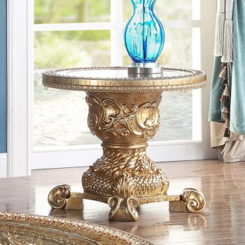 Luxury Gold End Table HD-328G By Homey Design
