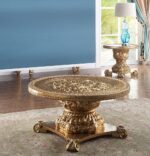 Luxury Gold 3PC Coffee Table HD-328G By Homey Design Homey Design Coffee Tables Mobilia Cleopatra 15 Luxury Gold 3PC Coffee Table HD-328G By Homey Design 15
