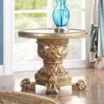 Luxury Gold 3PC Coffee Table HD-328G By Homey Design Homey Design Coffee Tables Mobilia Cleopatra 18 Luxury Gold 3PC Coffee Table HD-328G By Homey Design 18