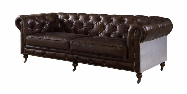 Brown Leather Aberdeen Sofa 56590 by ACME 6