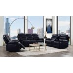 Aashi Navy Leather-Gel Match Sofa by ACME 19