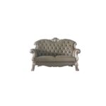 Synthetic Leather & Vintage Bone White Finish Dresden Loveseat W/3 Pillows 58176 by ACME 15