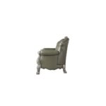 Synthetic Leather & Vintage Bone White Finish Dresden Loveseat W/3 Pillows 58176 by ACME 16