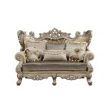 Fabric & Champagne Finish Ranita Loveseat W/6 Pillows 51041 by ACME Luxury Living Room Furniture Mobilia Cleopatra 12 Fabric & Champagne Finish Ranita Loveseat W/6 Pillows 51041 by ACME 12