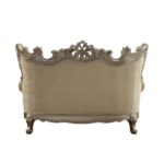 Fabric & Champagne Finish Ranita Loveseat W/6 Pillows 51041 by ACME Luxury Living Room Furniture Mobilia Cleopatra 13 Fabric & Champagne Finish Ranita Loveseat W/6 Pillows 51041 by ACME 13