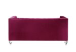 Burgundy Velvet Heibero Loveseat 56896 by ACME Luxury Living Room Furniture Mobilia Cleopatra 12 Burgundy Velvet Heibero Loveseat 56896 by ACME 12