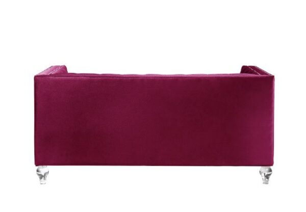 Burgundy Velvet Heibero Loveseat 56896 by ACME 8