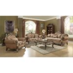 Fabric & Vintage Oak Finish Ragenardus Loveseat 56031 by ACME Luxury Living Room Furniture Mobilia Cleopatra 7 Fabric & Vintage Oak Finish Ragenardus Loveseat 56031 by ACME 7