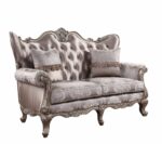 Fabric & Champagne Finish Jayceon Loveseat W/2 Pillows 54866 by ACME Luxury Loveseats Mobilia Cleopatra 11 Fabric & Champagne Finish Jayceon Loveseat W/2 Pillows 54866 by ACME 11