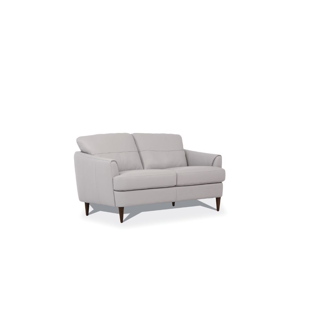 Pearl Gray Leather Helena Loveseat by ACME
