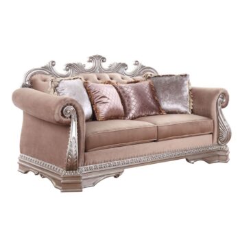 Velvet & Antique Silver Finish Northville Loveseat 56931 by ACME