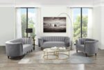 Gray Millephri Loveseat by ACME Luxury Living Room Furniture Mobilia Cleopatra 13 Gray Millephri Loveseat by ACME 13
