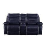 Aashi Loveseat In Navy Leather-Gel Match by ACME Luxury Living Room Furniture Mobilia Cleopatra 14 Aashi Loveseat In Navy Leather-Gel Match by ACME 14