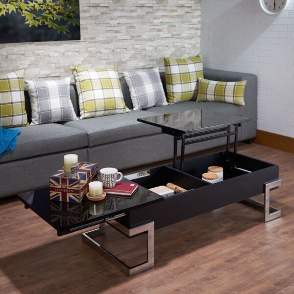 Black& Chrome Calnan Coffee Table by ACME - Image 5