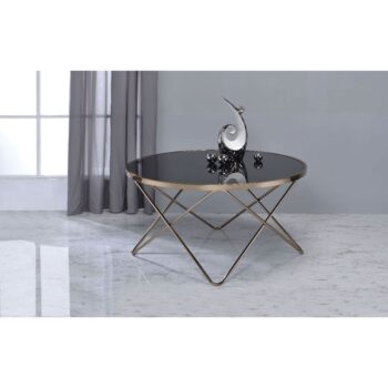 Champagne & Black Glass Valora Coffee Table by ACME