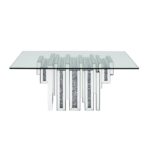 Noralie Coffee Table With Mirrored Pedestal Base with Faux Diamond Inlay by ACME Luxury Coffee Tables Mobilia Cleopatra 12 Noralie Coffee Table With Mirrored Pedestal Base with Faux Diamond Inlay by ACME 12