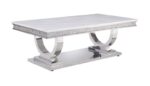 White Printed Faux Marble Zander Coffee Table 87355 by ACME 9