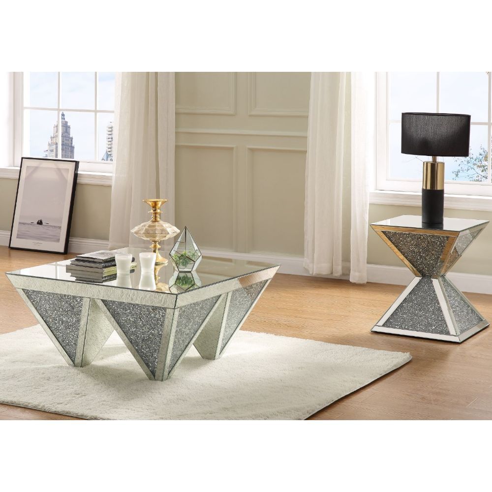 Noralie Coffee Table With Geometric Base by ACME