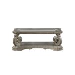 Clear Glass & Antique Silver Finish Northville Coffee Table 86930 by ACME Luxury Coffee Tables Mobilia Cleopatra 14 Clear Glass & Antique Silver Finish Northville Coffee Table 86930 by ACME 14