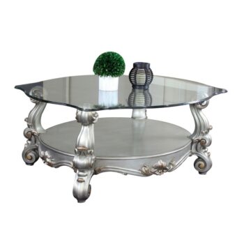 Antique Platinum Finish Versailles Coffee Table 86845 by ACME