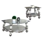 Antique Platinum Finish Versailles Coffee Table 86845 by ACME 8