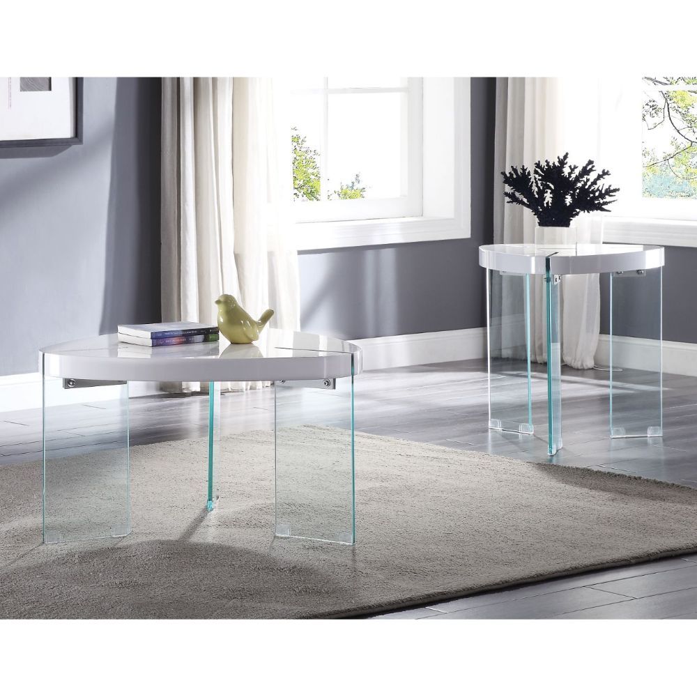 White Noland Coffee Table by ACME