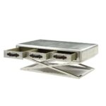 Aluminum &Top Grain Leather Brancaster Coffee Table by ACME Luxury Coffee Tables Mobilia Cleopatra 20 Aluminum &Top Grain Leather Brancaster Coffee Table by ACME 20