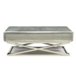 Aluminum &Top Grain Leather Brancaster Coffee Table by ACME Luxury Coffee Tables Mobilia Cleopatra 22 Aluminum &Top Grain Leather Brancaster Coffee Table by ACME 22