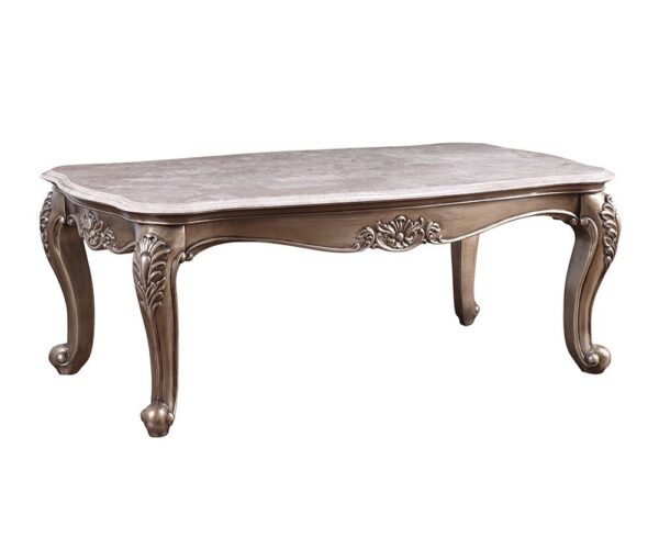 Marble Top & Champagne Finish Jayceon Coffee Table 84865 by ACME - Image 2
